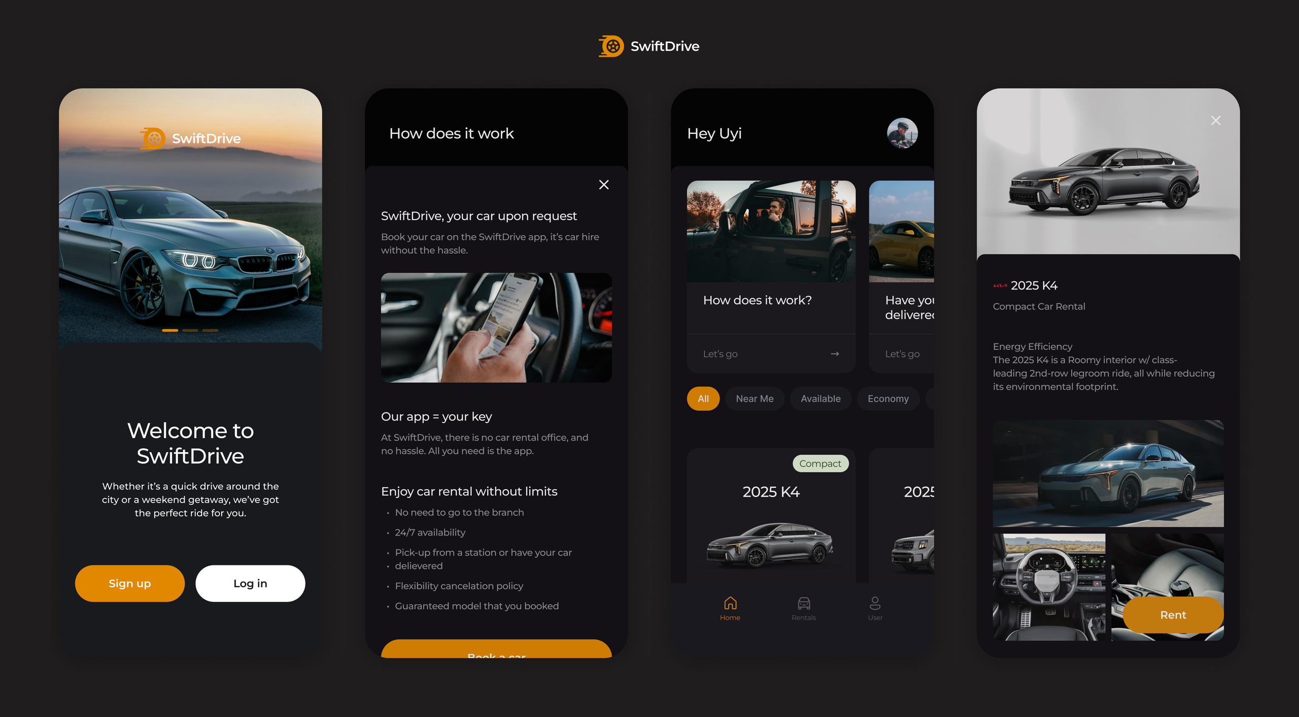 SwiftDrive - Car Rental App UI